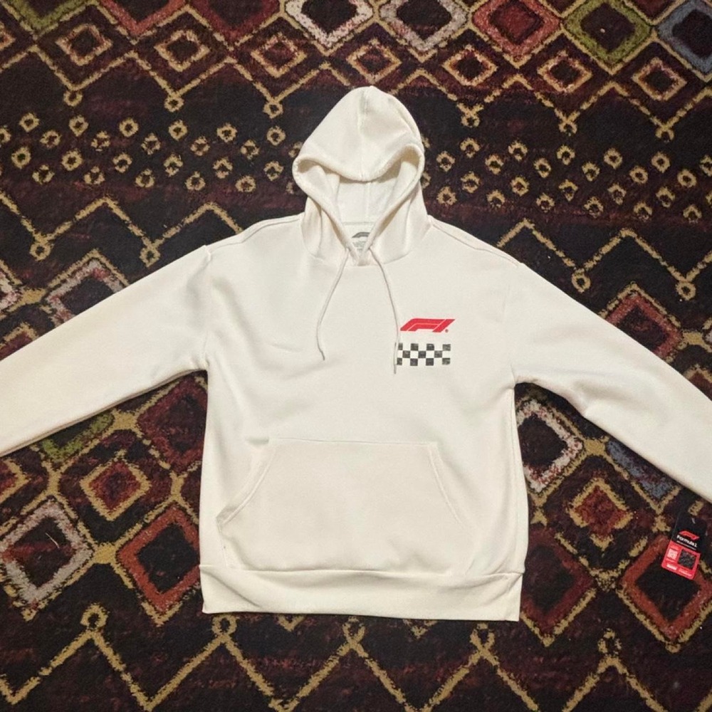Formula 1 F1 Racing Hoodie Mens White Motorsport Graphic Sweatshirt NEW